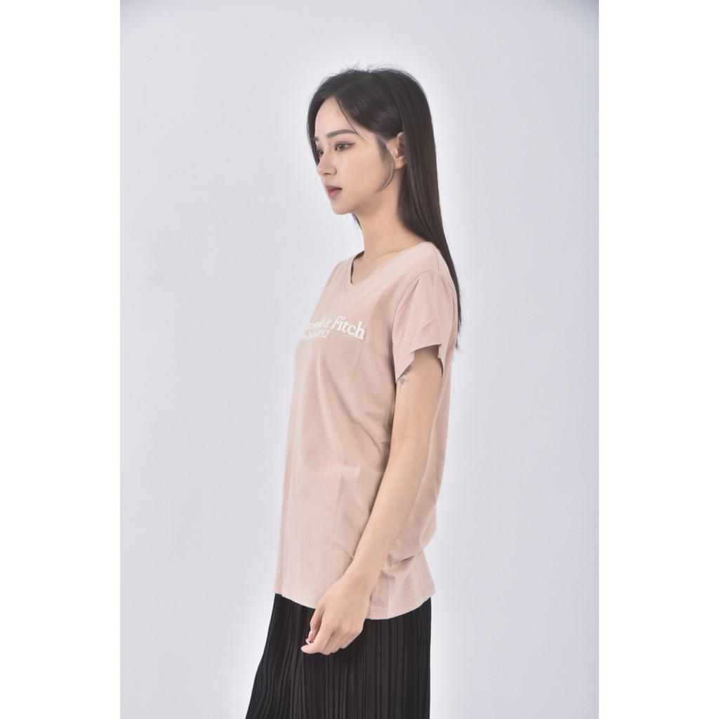 (S) abercrombie fitch質感棉質純棉橘色短袖上衣二手衣, , large