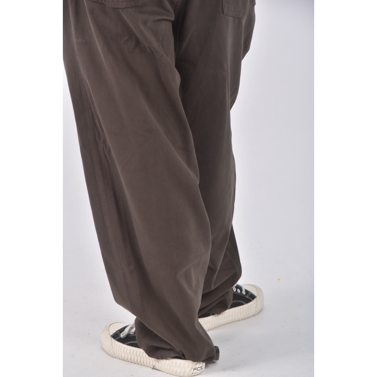 (L) uniqlo高腰丹寧牛仔質感棉質純棉棕色長褲二手衣, , large