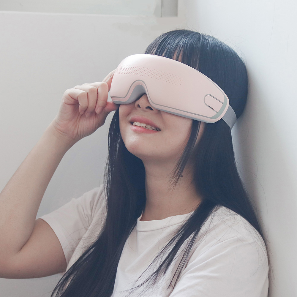Air pressure massage eye mask, 白色, large