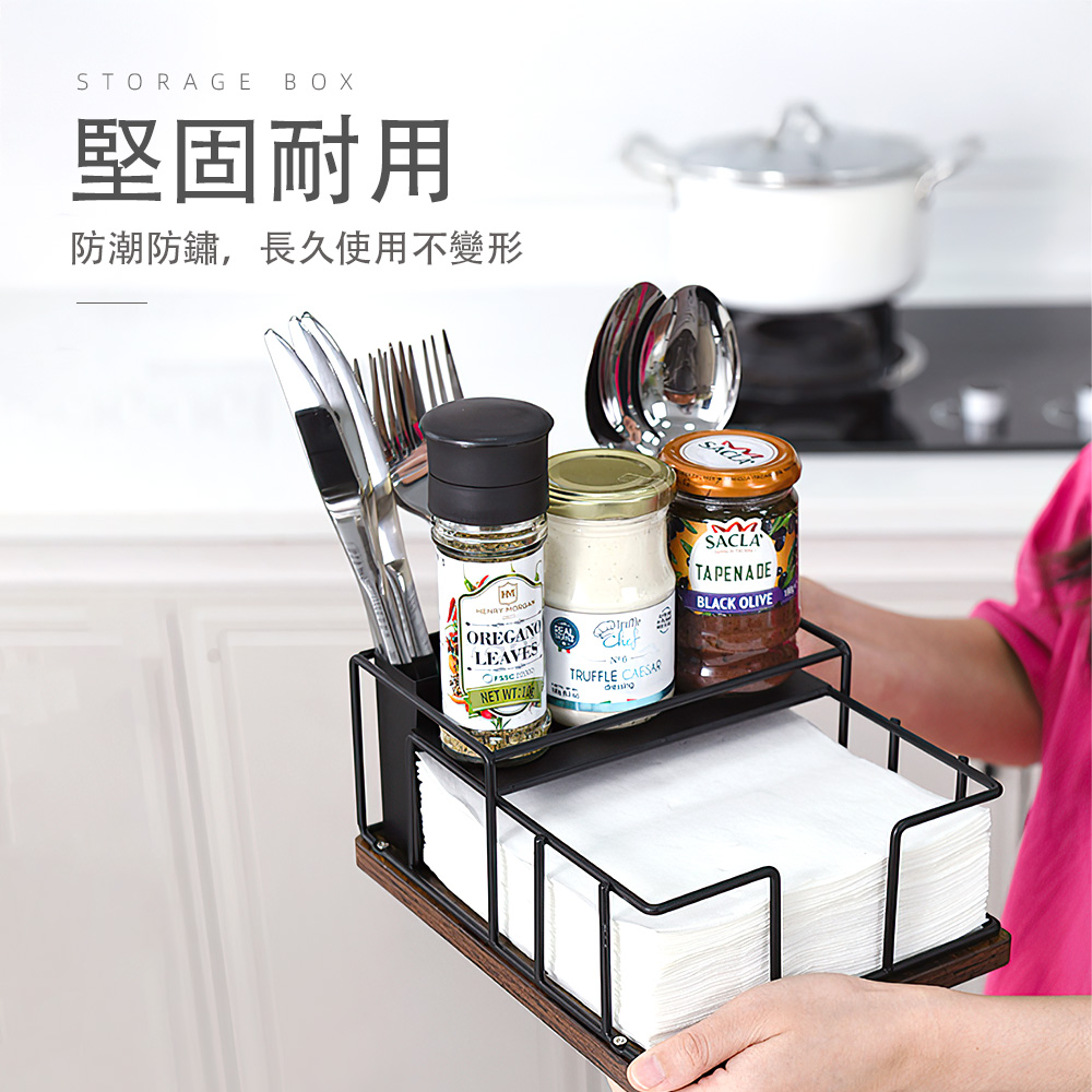 【上手家居】餐具餐巾面紙盒 白色(餐巾紙架/紙巾盒/桌面紙巾盒/紙巾架/面紙架), , large