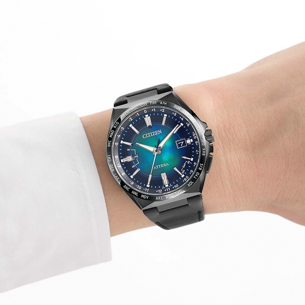 CITIZEN 星辰 千彩之海UNITE with BLUE 鈦金屬光動能電波萬年曆手錶CB0215-18L, , large