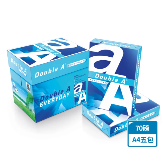 箱購 Double A 多功能 A4 70磅影印紙 (A4 x 5包入) (雷射 . 影印 . 傳真 . 噴墨 ), , large