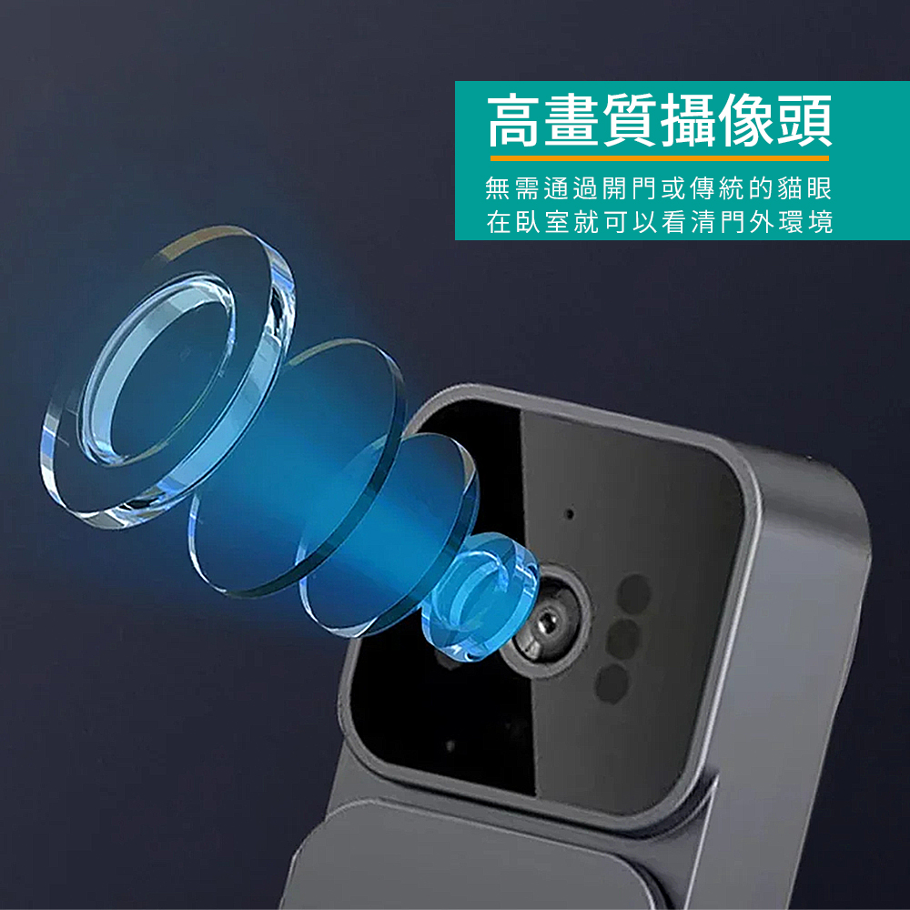 [HANLIN]-DORM10 自帶螢幕 無線視訊門鈴 充電 家用視訊 監控門禁 高清智慧貓眼 門鏡 電鈴, , large