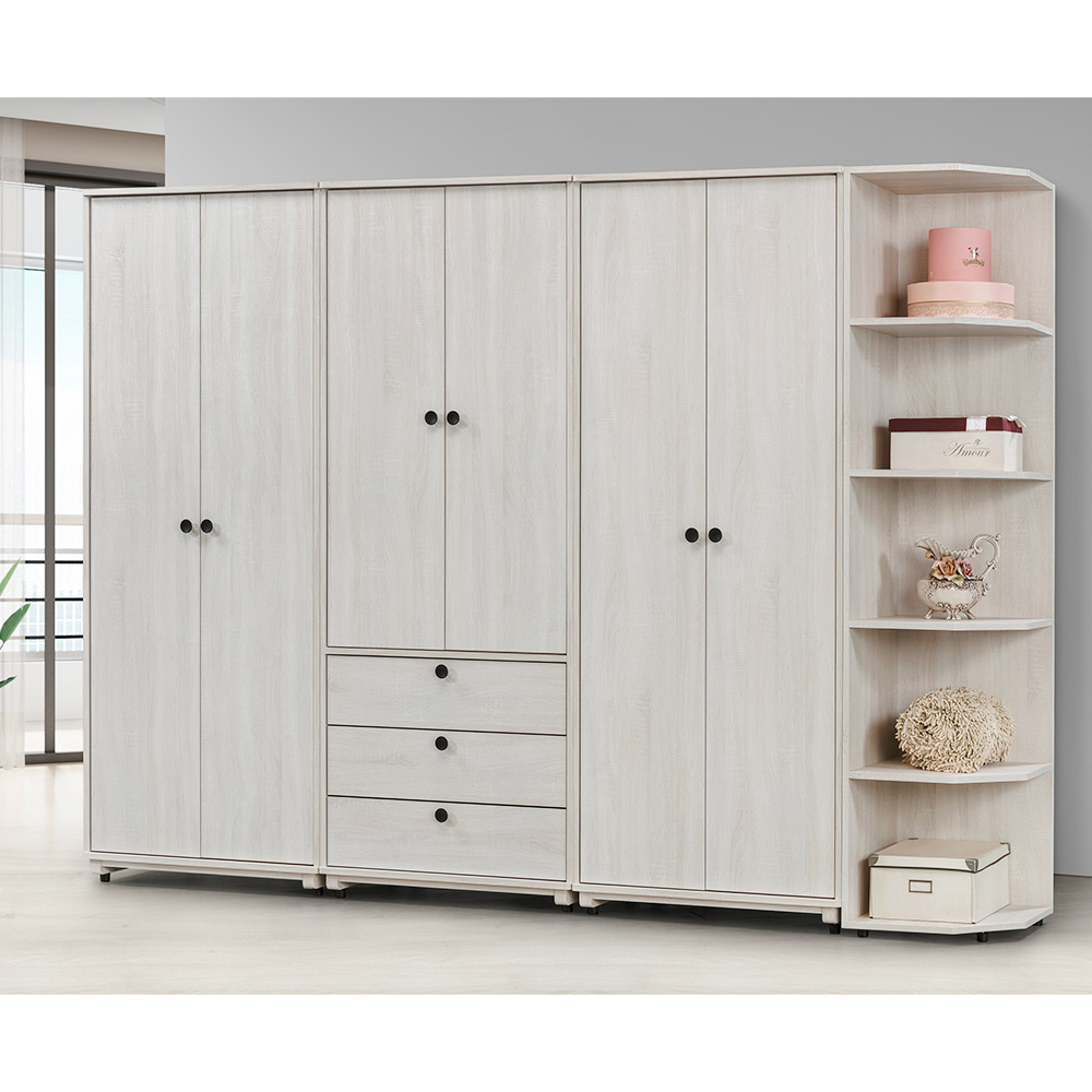 【唯熙傢俱】伊格鋼刷白9尺衣櫃, , large