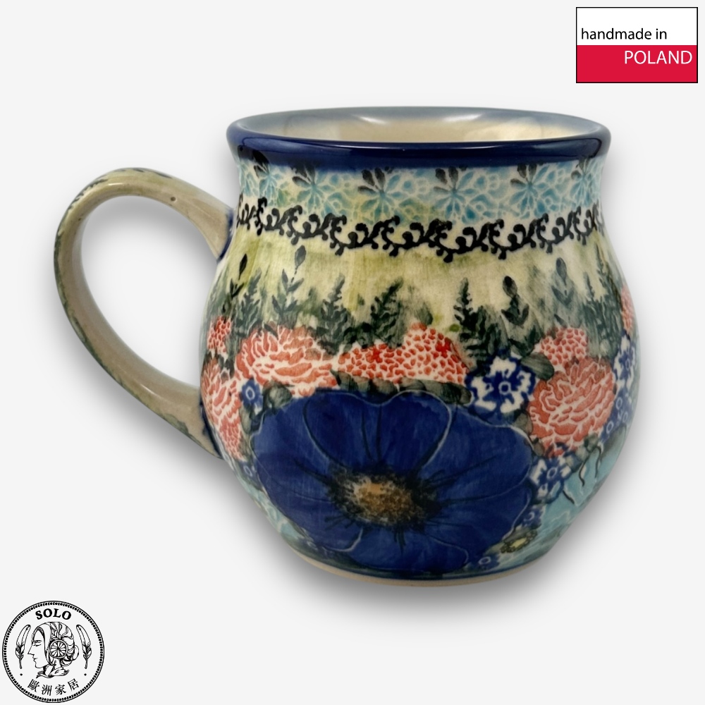 【SOLO Vintage】Cerraf Polish Pottery 350ml Mug Song of Wildflowers Series Made in Poland, , large