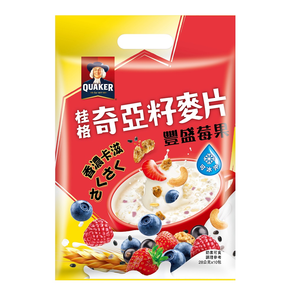 桂格奇亞籽麥片豐盛莓果 280g, , large