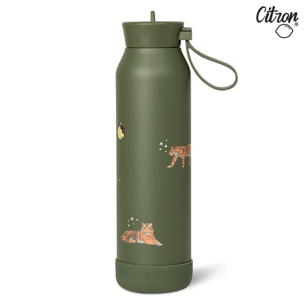 【Citron】矽膠提把三層保溫瓶_500ml_淘氣老虎, , large