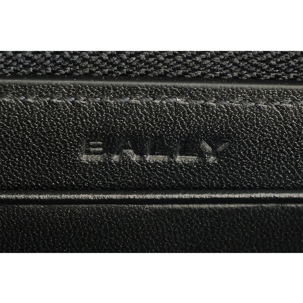 BALLY Mythos 紅白條紋再生牛皮ㄇ形拉鍊長夾/黑色, , large