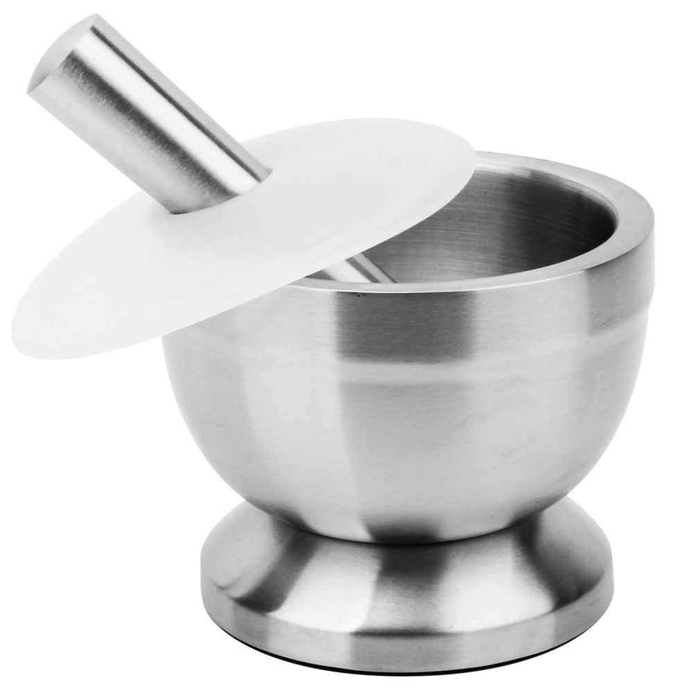 Multi-purpose 304 stainless steel mortar and pestle, pestle, spice grinder, garlic press, herb mortar and pestle, , large