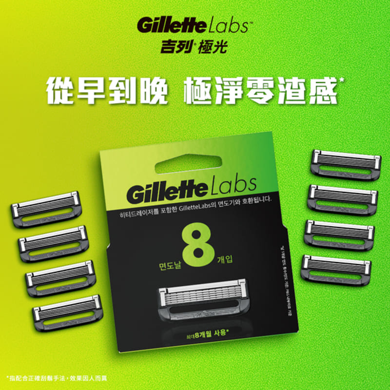Gillette Labs Blades 8ct 8X10X6, , large