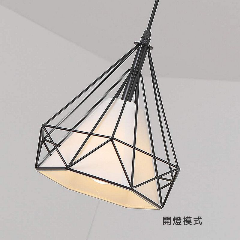 [Honey Comb]工業風鑽石布罩餐廳單吊燈 黑色(KC2207), , large