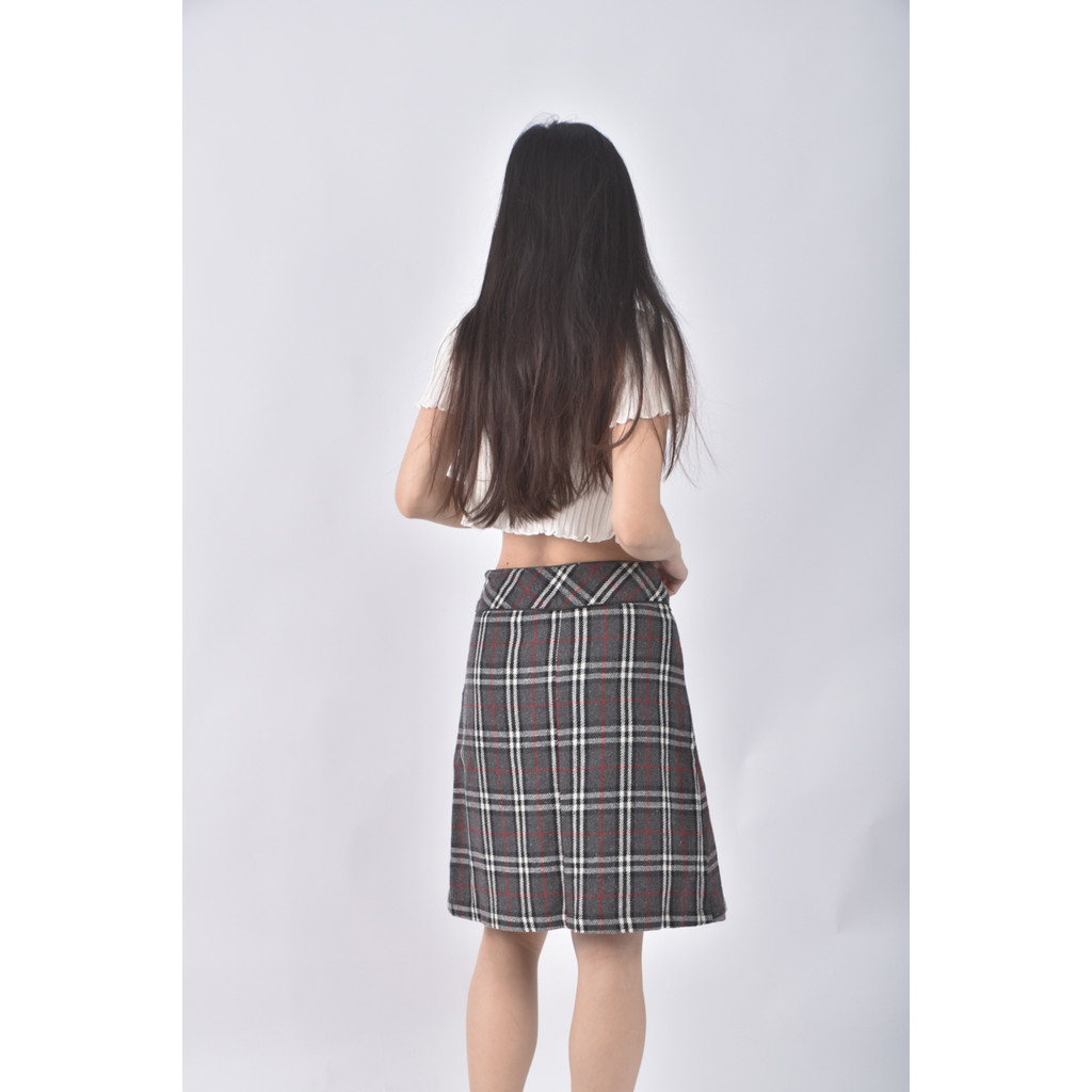 (S) only sunny格紋棕色短裙二手衣, , large