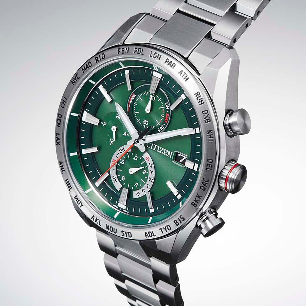 CITIZEN 星辰 限量 鈦金屬光動能電波萬年曆手錶 AT8181-63W, , large