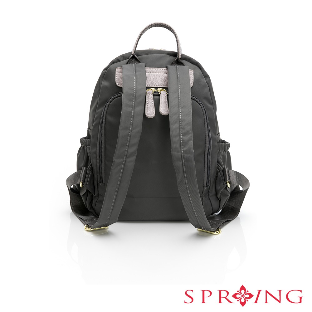 SPRING-尼龍後背包防盜尼龍後背包 多口袋尼龍後背包 防潑水後背包 防盜雙肩包-多色, , large