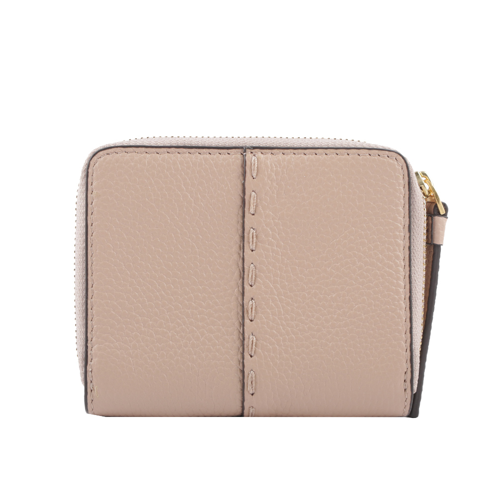 TORY BURCH McGRAW 牛皮暗釦拉鍊零錢袋短夾/沙色, , large