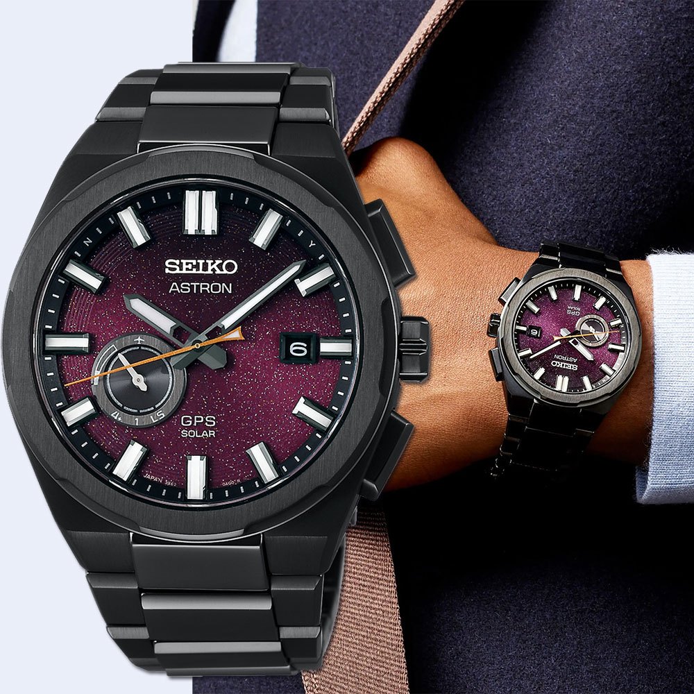 SEIKO精工 Astron 限量夜櫻 GPS衛星定位 鈦金屬太陽能手錶SSJ029J1/3X62-0AG0SD, , large