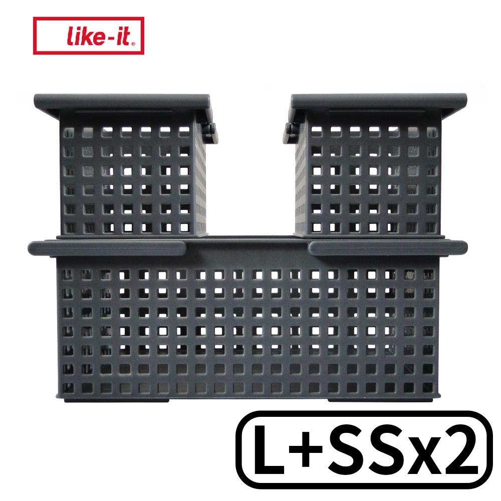 【this-this】日本Like-it｜簡約收納手提籃三入組(SS*2+L), , large