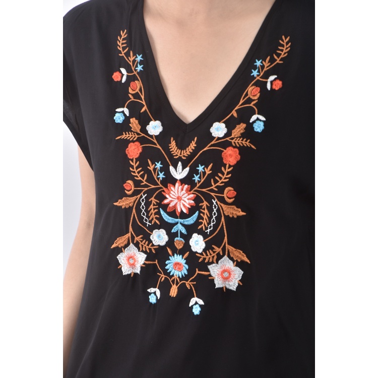 (S) emery rose質感黑色短袖上衣二手衣, , large