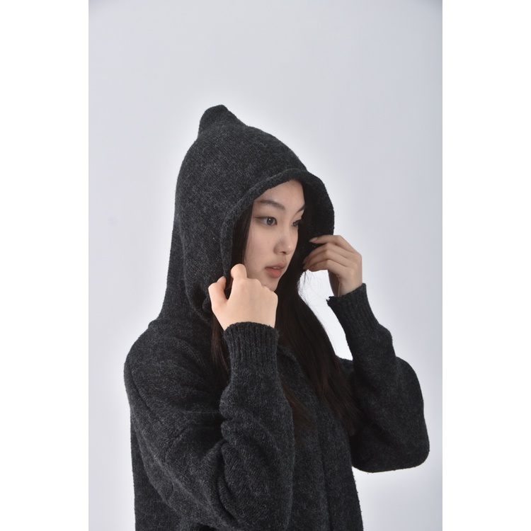 (XL) romie julie針織連帽灰色罩衫二手衣, , large