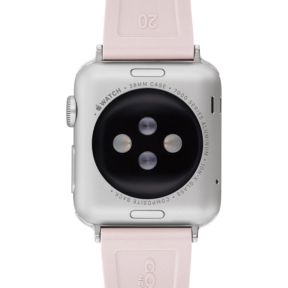 COACH Apple Watch 錶帶 38/40/41mm適用- 粉色珠光矽膠錶帶(不含手錶), , large