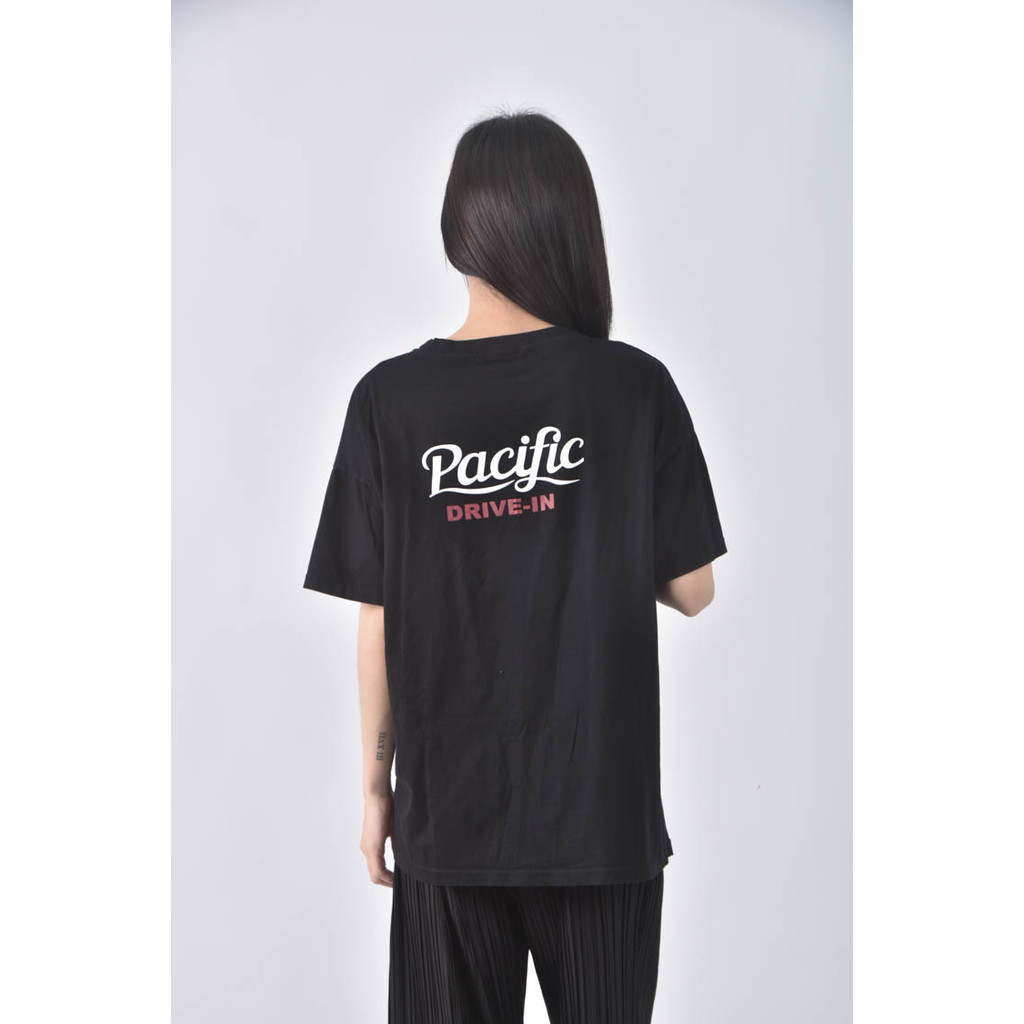 (XL) d m studio運動開衩黑色短袖上衣二手衣, , large