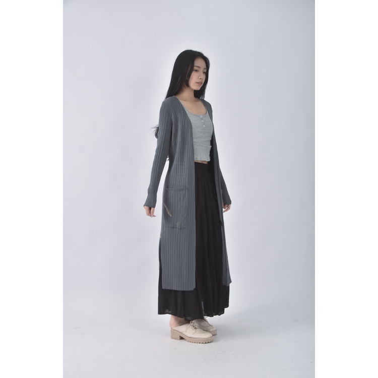 (M) giordano ladies質感灰色罩衫二手衣, , large