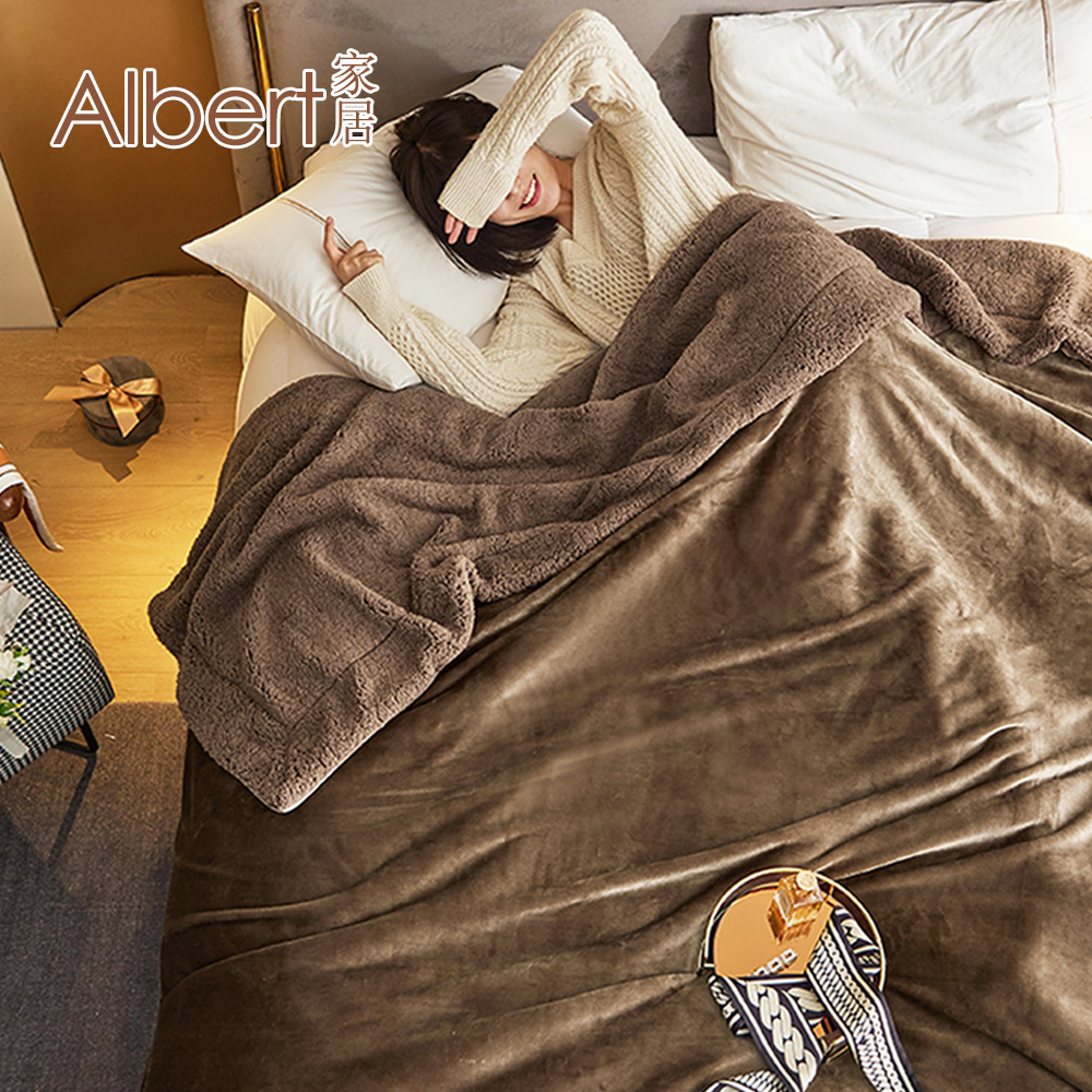 【Albert bedding】Flannelblanket_Brown, , large