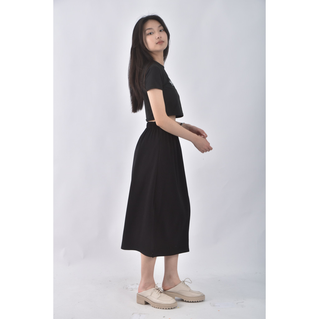(S) 休閒黑色長裙二手衣, , large