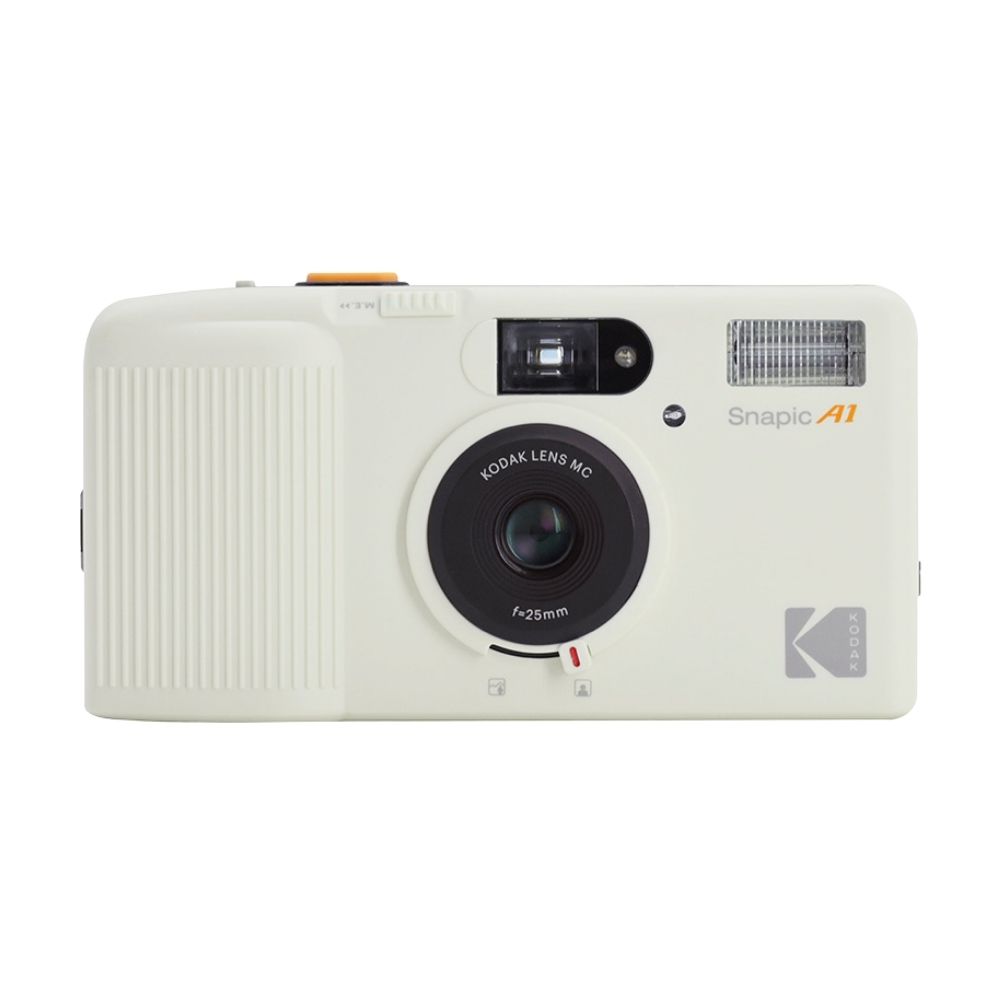 KODAK 柯達 Snapic A1 35mm 復古光學雙焦三鏡底片相機 象牙白, , large