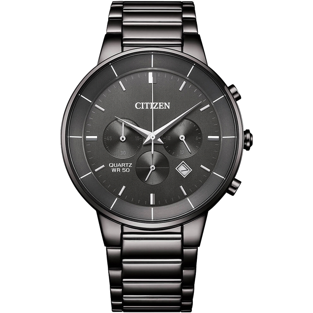 CITIZEN 星辰 Chronograph 紳男計時手錶 送禮推薦-鐵灰/42mm AN8227-53H, , large