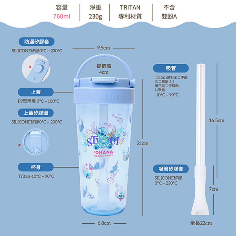 Tritan Tumbler Cup With Straw, , large