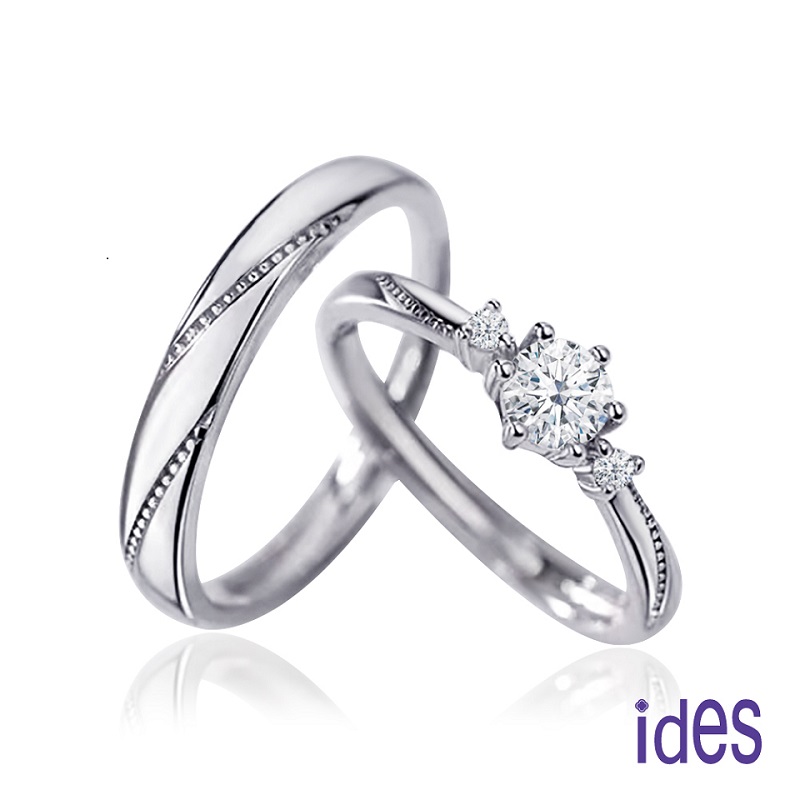 [ides愛蒂思] 日系設計款50分F/VS1頂級3EX車工鑽石戒指結婚戒指情侶對戒/一見傾心 (戒圍請於訂單備註)