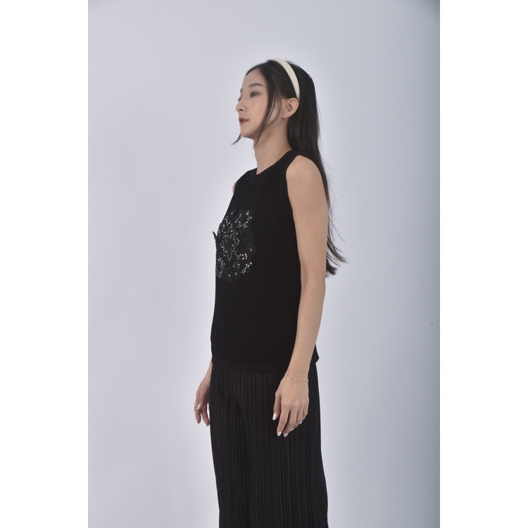 (S) jessica亮片黑色上衣二手衣, , large