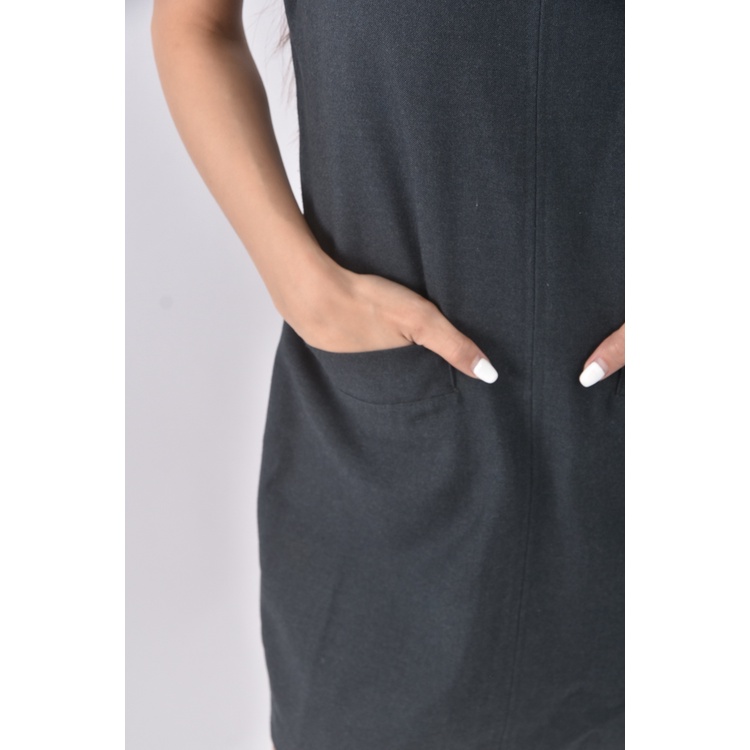 (S) gap premium質感無袖灰色洋裝二手衣, , large