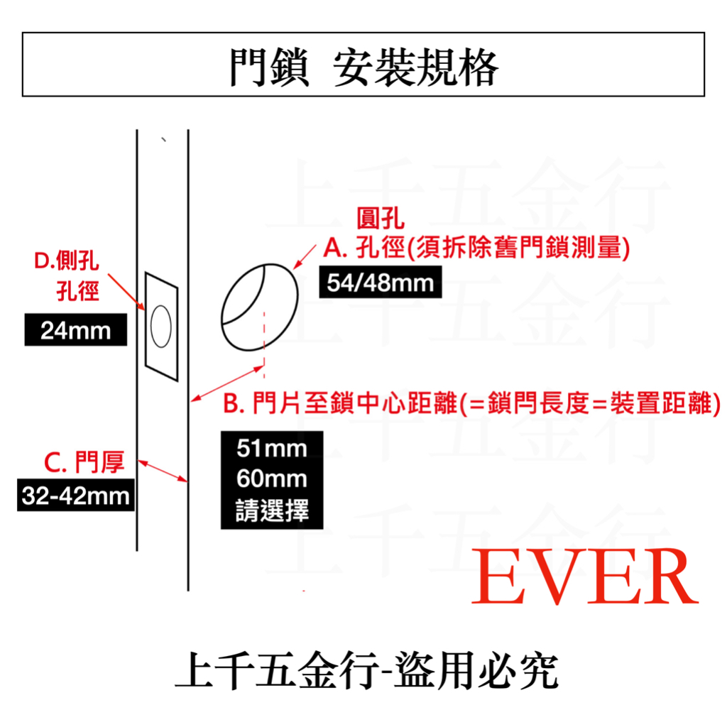 EVER LV116 磨砂銀DNI 咖啡黑ORB 房間鎖 浴室鎖 台灣製 鎖閂51mm 60mm, , large