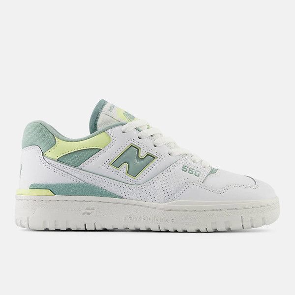 Kixpress-New Balance 女 休閒鞋 B楦 復古 經典 簡約 NB 550 皮革 百搭 抹茶綠 白 [BBW550EB], , large