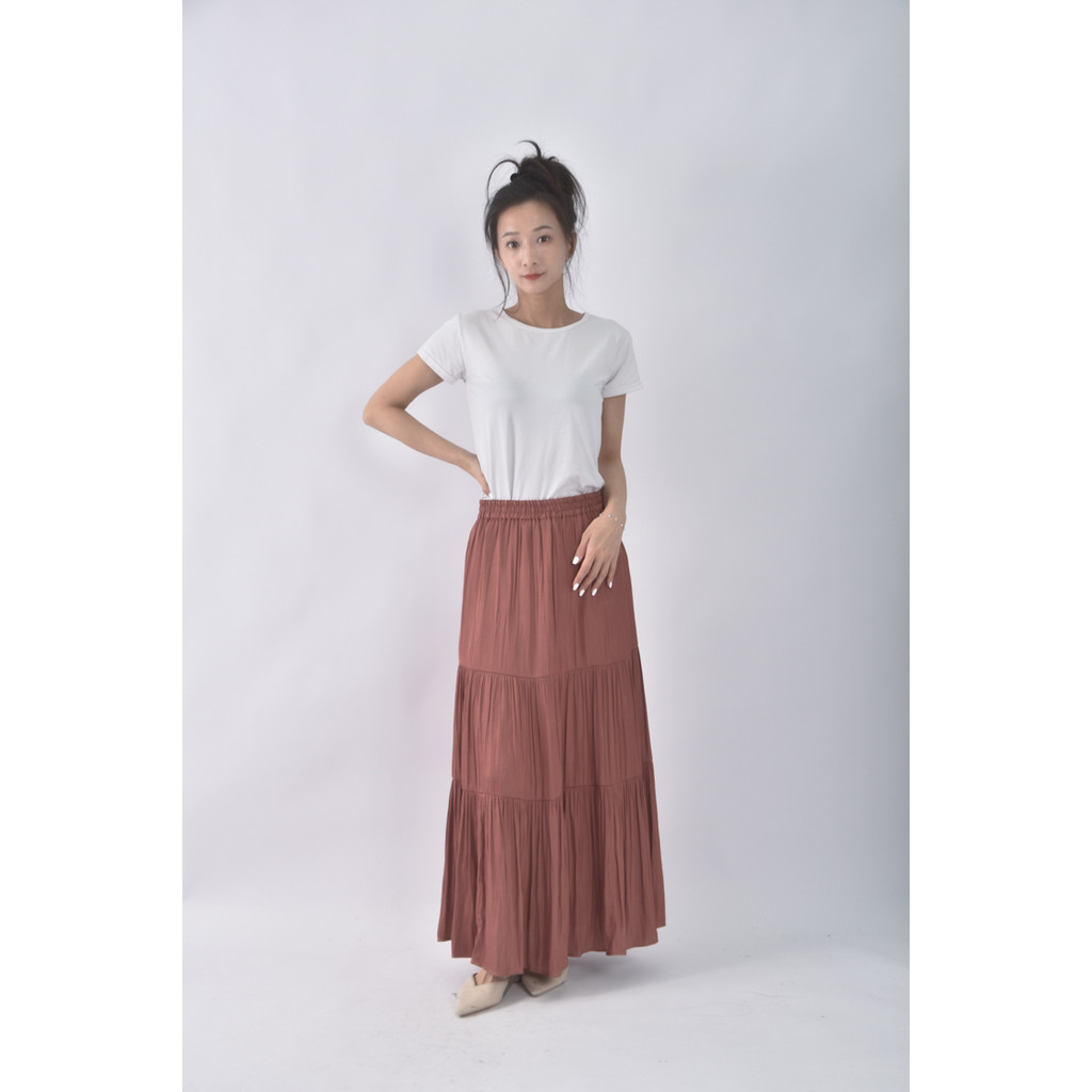 (S) 質感棕色長裙二手衣, , large