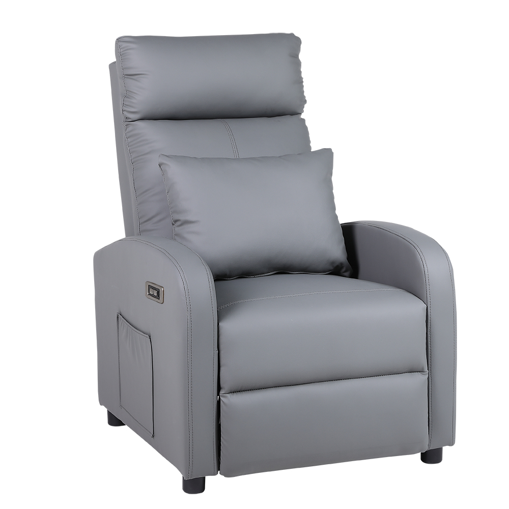 【Hampton 漢汀堡】  丹尼爾電動躺椅-鋼鐵灰(含腰枕), , large