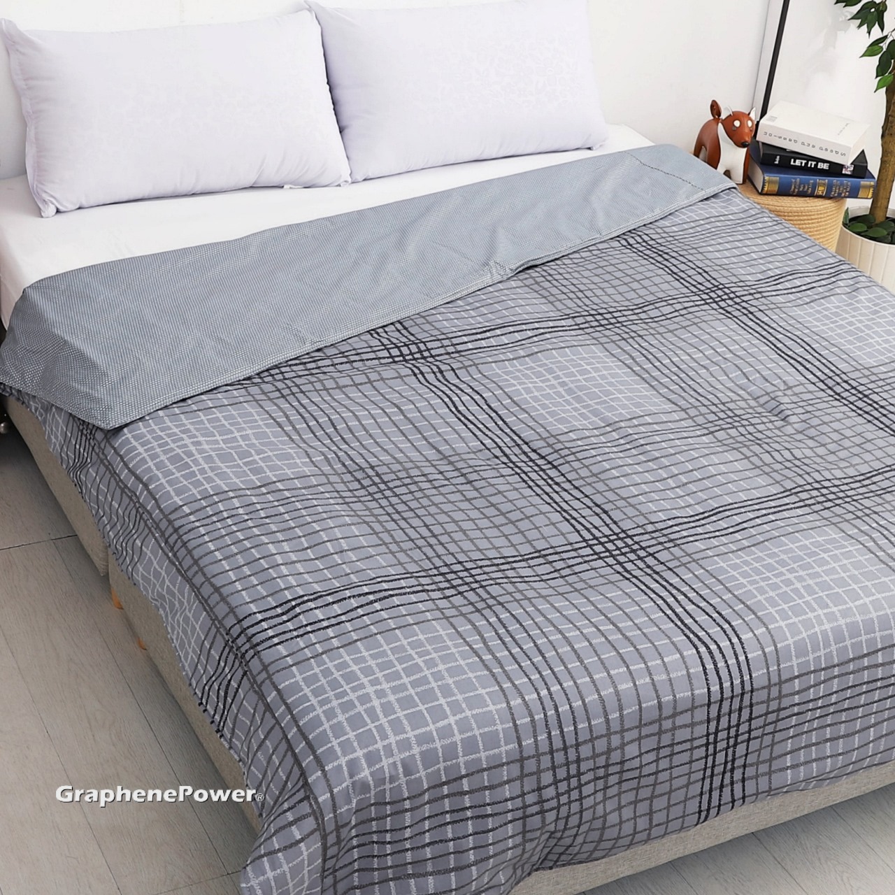 [GraphenePower] 石墨烯恆溫循環兩用被 - 雙人(藍格紋), , large