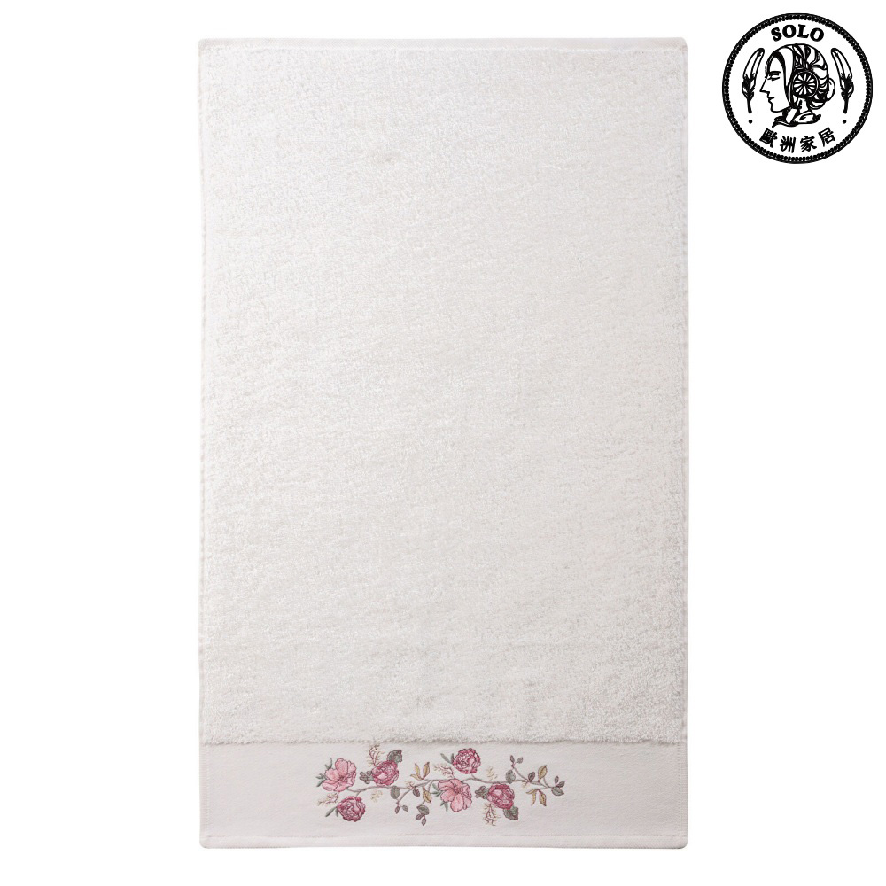 【SOLO Vintage】LCW Home 50x80cm Flower Embroidery Towel 100% Cotton Super Absorbent Made in Turkey, , large