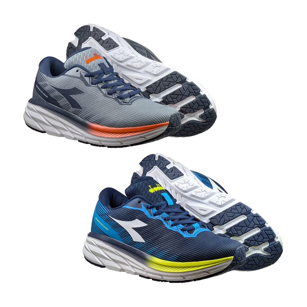 DIADORA迪亞多那 轟雷避震慢跑鞋 男運動鞋 男鞋 時尚 寬楦 輕盈 透氣 保護後跟 吸震 回彈 止滑 穩定 灰 藍