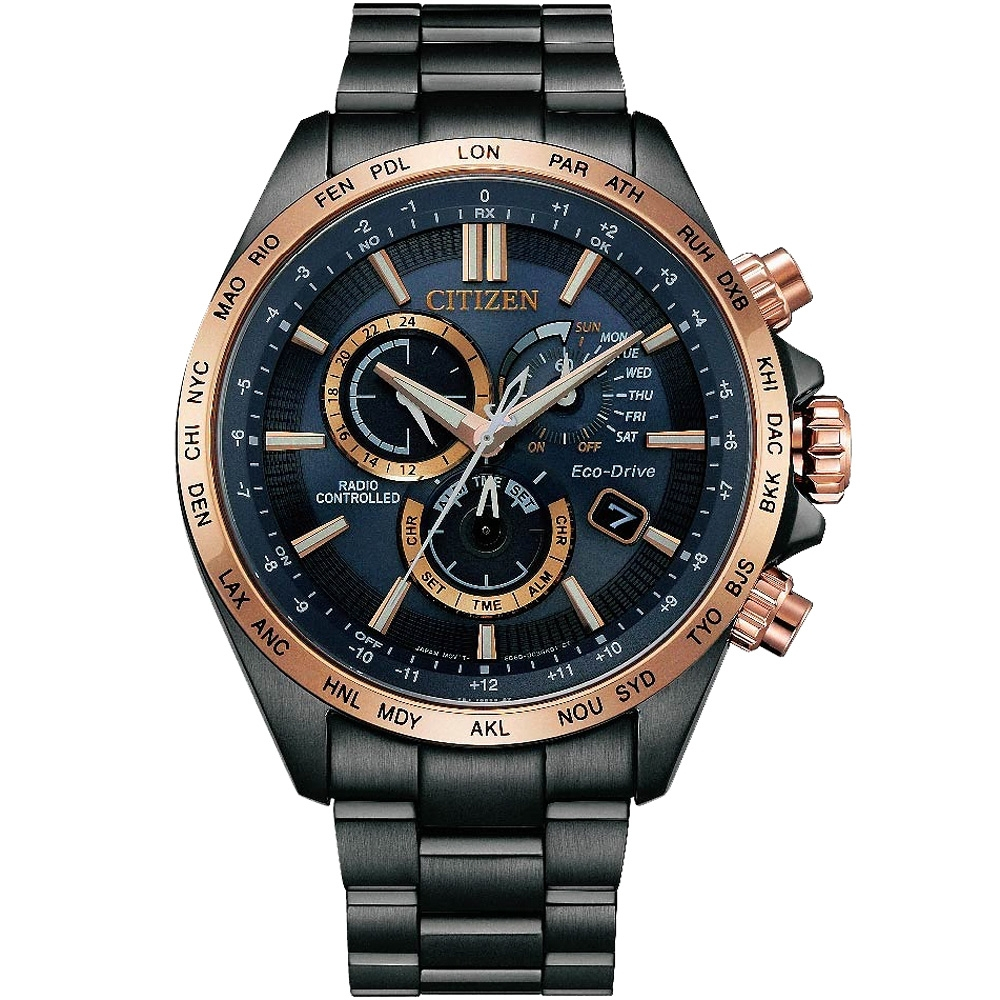 CITIZEN 星辰 亞洲限定款 夜空藍 光動能電波計時手錶 CB5956-89L, , large