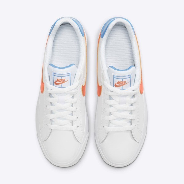 Kixpress-Nike Wmns Court Royale AC 女 休閒鞋 運動 低筒 白橘藍 [DN4244-181], , large
