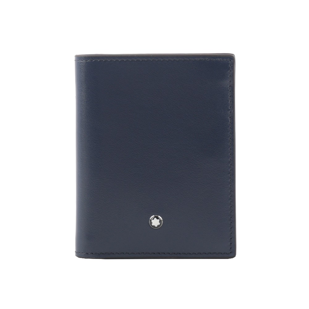 Montblanc 萬寶龍 Meisterstuck 大班系列牛皮對開6卡迷你短夾/墨藍色, , large