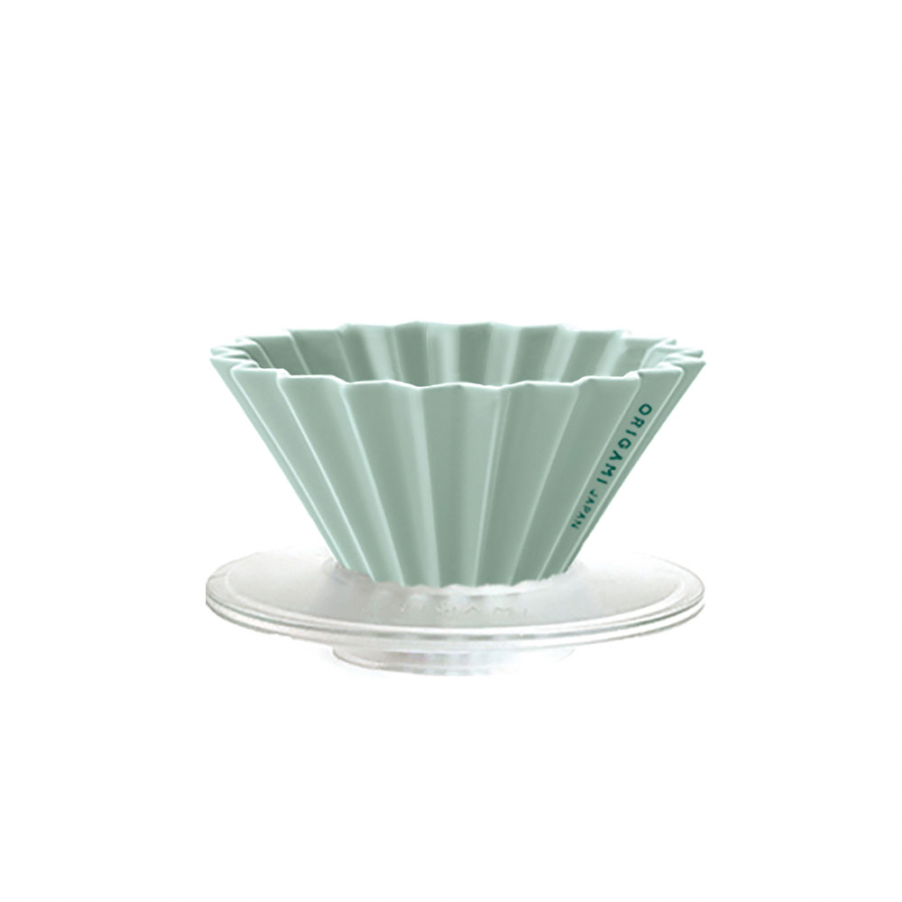 ORIGAMI 陶瓷濾杯組Ｓ(1~2人份，附樹脂杯座) 霧綠色