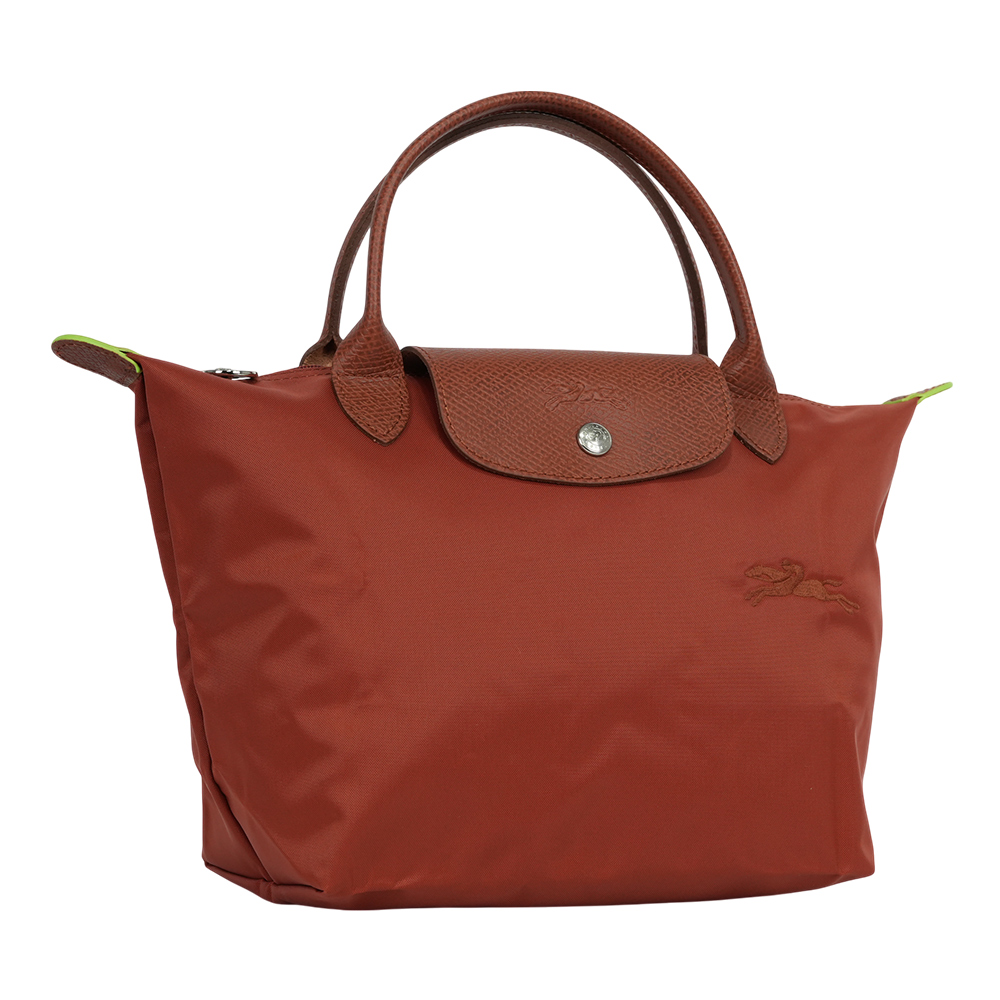 LONGCHAMP S號短把LE PLIAGE GREEN摺疊水餃包/栗子色, , large