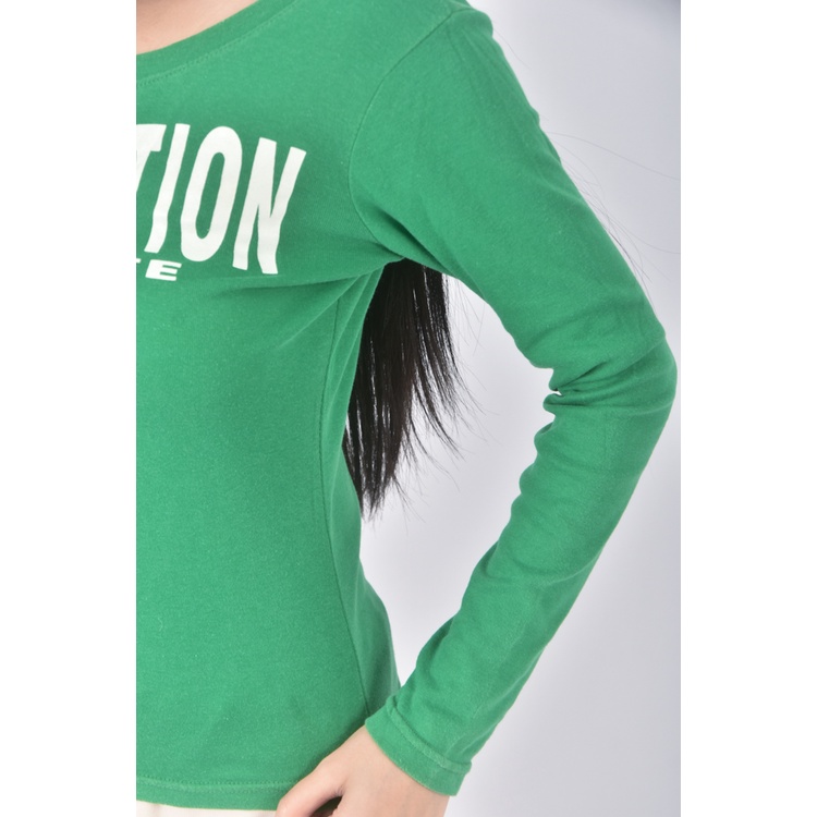 (S) 質感綠色長袖上衣二手衣, , large