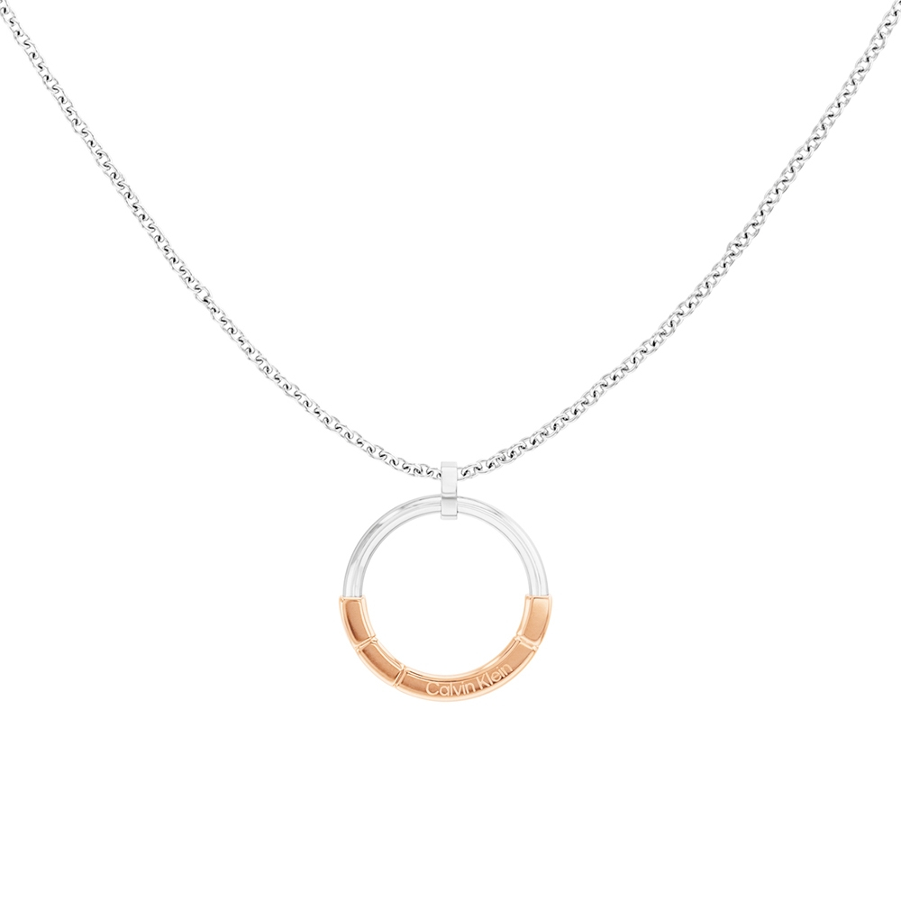 Calvin Klein CK 圓墜半玫瑰金項鍊 母親節送禮推薦 35000453, , large