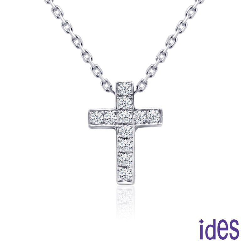 [ides愛蒂思] 成年禮 生日禮 日系輕珠寶OL系列設計款14K金鑽石項鍊鎖骨鍊/十字架（小）