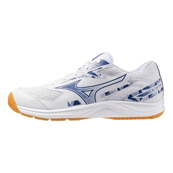 Mizuno Sky Blaster 男 羽球鞋 寬楦 支撐 抗扭 瞬移 白 藍 [71GA253311], , large